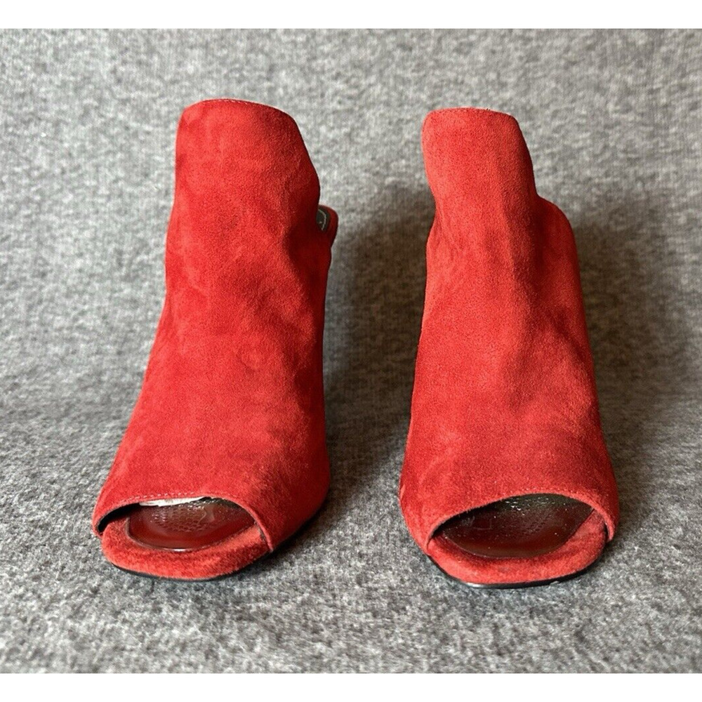 Steve Madden Shoes Womens 7 Red Suede Leather SOOKI High Heel Open Toe Stiletto - Picture 2 of 15